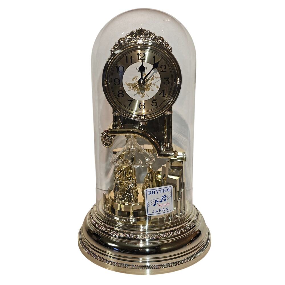 Rhythm Quartz Melody Clock 4RH678BR Rotating Pendulum Dome Japan